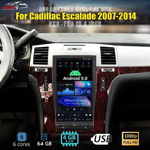 AuCAR 13.6“ Tesla Android System Navigation For Cadillac Escalade 2007-2014